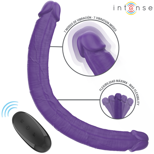 INTENSE - GUNTER DILDO DOUBLE VIBRATEUR 40 CM VIOLET TÉLÉCOMMANDE INTENSE FUN