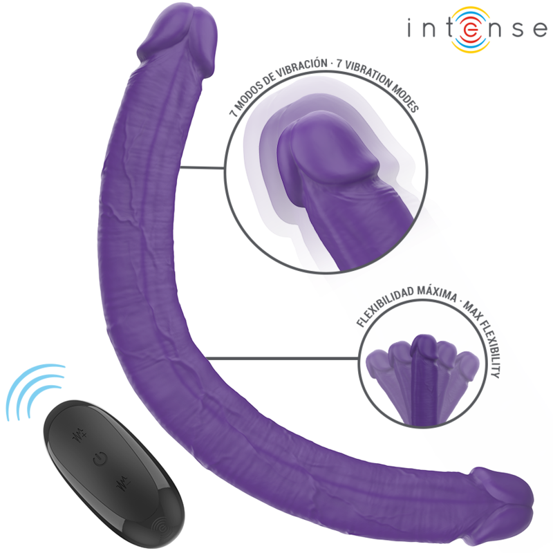 INTENSE - GUNTER DILDO DOUBLE VIBRATEUR 40 CM VIOLET TÉLÉCOMMANDE - Sensualia