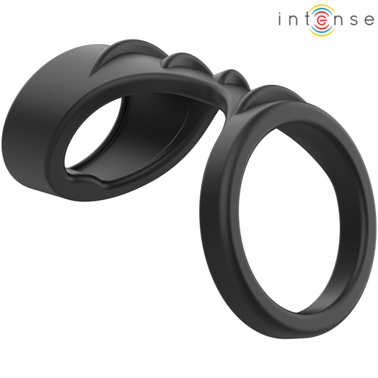 INTENSE - THEO ANNEAU PÉNIS DOUBLE SILICONE NOIR MODÈLE 3 INTENSE COUPLES TOYS