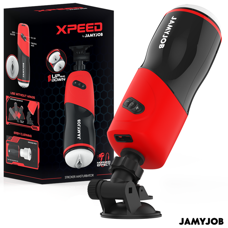 JAMYJOB - MASTURBATEUR VAGIN AUTOMATIQUE XPEED 5 MODES DE POUSSÉE ET EFFET SONORE JAMYJOB