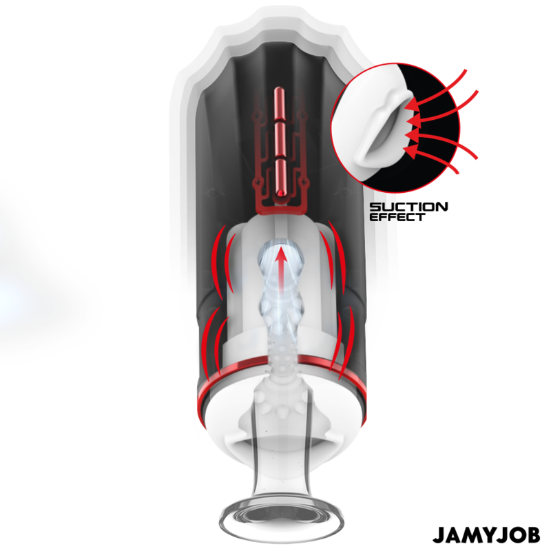 JAMYJOB - MASTURBATEUR BOUCHE AUTOMATIQUE MEGABITE 5 MODES D'ASPIRATION ET DE VIBRATION JAMYJOB