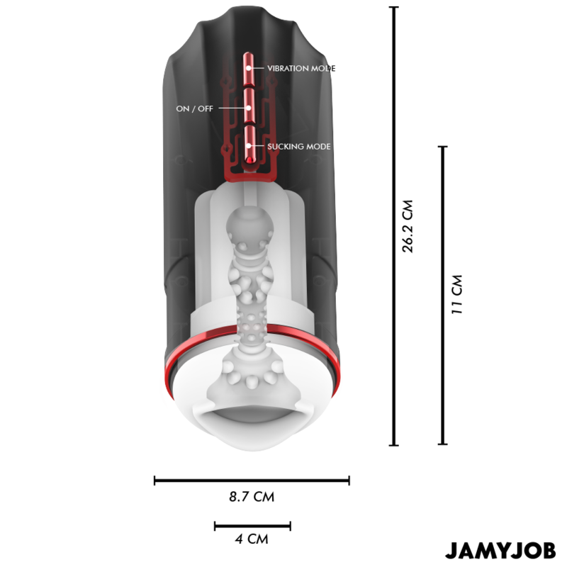 JAMYJOB - MASTURBATEUR BOUCHE AUTOMATIQUE MEGABITE 5 MODES D'ASPIRATION ET DE VIBRATION JAMYJOB