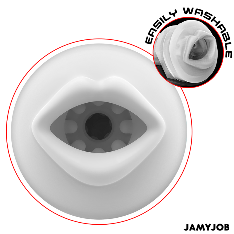 JAMYJOB - MASTURBATEUR BOUCHE AUTOMATIQUE MEGABITE 5 MODES D'ASPIRATION ET DE VIBRATION JAMYJOB