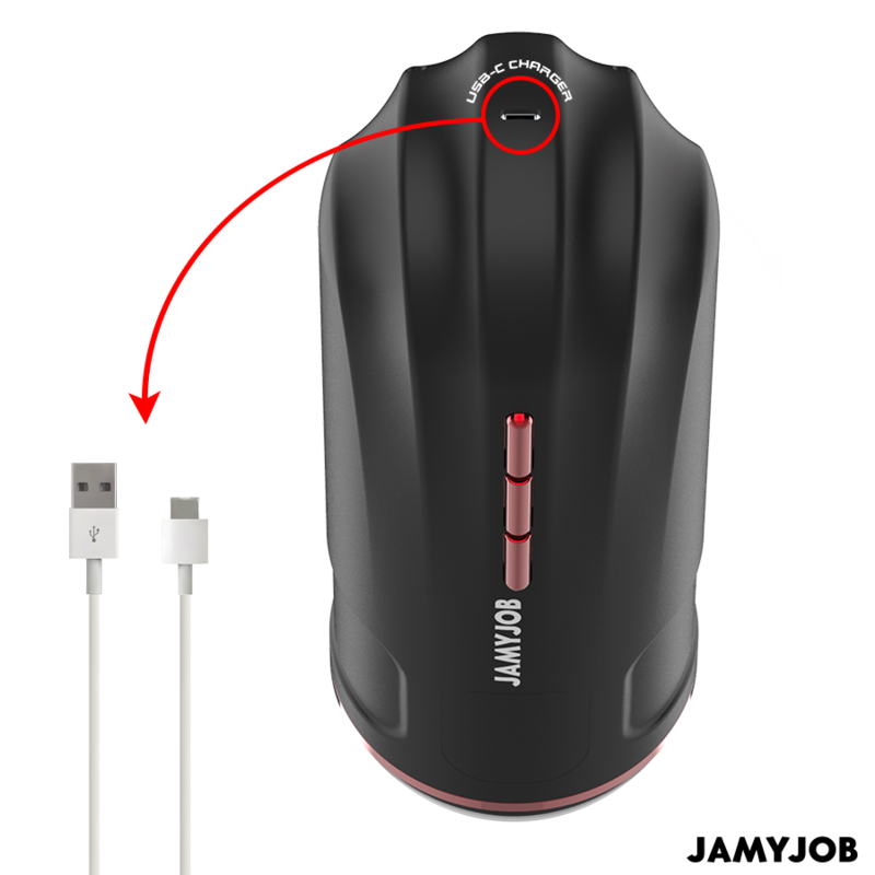 JAMYJOB - MASTURBATEUR BOUCHE AUTOMATIQUE MEGABITE 5 MODES D'ASPIRATION ET DE VIBRATION JAMYJOB