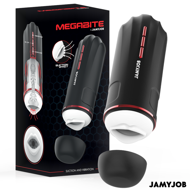 JAMYJOB - MASTURBATEUR BOUCHE AUTOMATIQUE MEGABITE 5 MODES D'ASPIRATION ET DE VIBRATION JAMYJOB