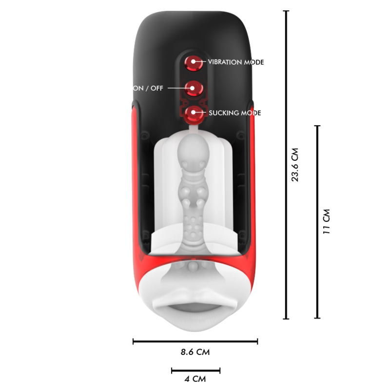 JAMYJOB - MASTURBATEUR BOUCHE AUTOMATIQUE BLAZE 5 MODES D'ASPIRATION ET DE VIBRATION JAMYJOB