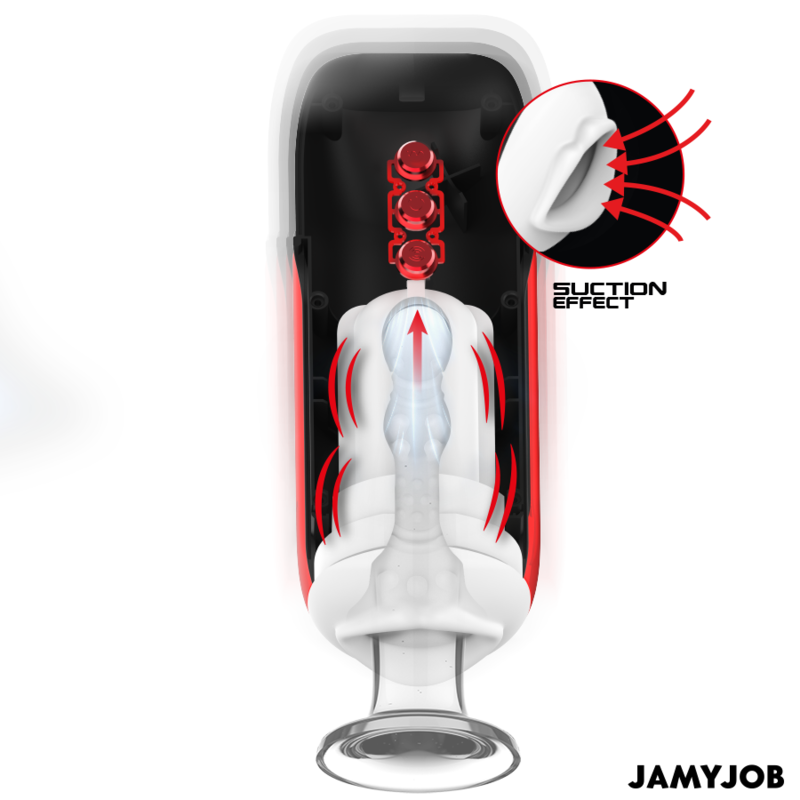 JAMYJOB - MASTURBATEUR BOUCHE AUTOMATIQUE BLAZE 5 MODES D'ASPIRATION ET DE VIBRATION JAMYJOB