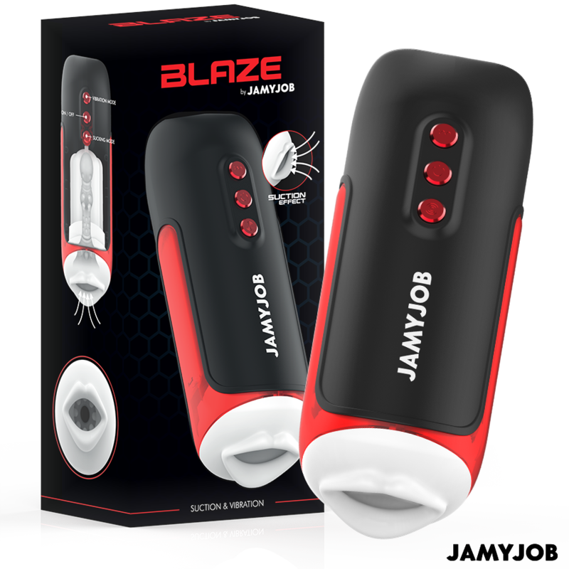 JAMYJOB - MASTURBATEUR BOUCHE AUTOMATIQUE BLAZE 5 MODES D'ASPIRATION ET DE VIBRATION JAMYJOB