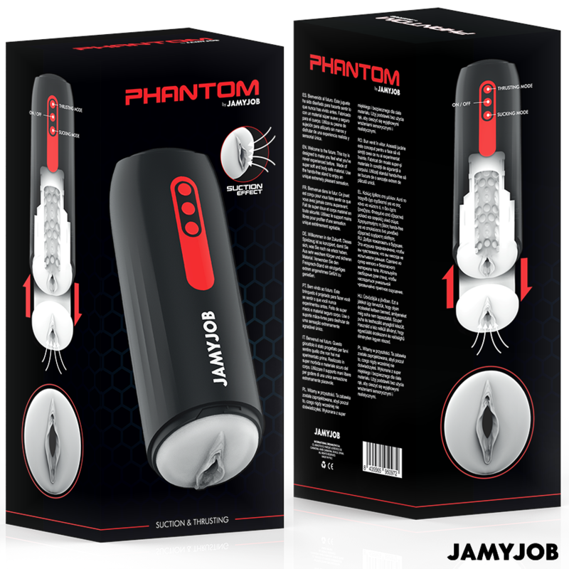 JAMYJOB - MASTURBATEUR VAGIN AUTOMATIQUE PHANTOM 5 MODES D'ASPIRATION ET DE POUSSÉE JAMYJOB