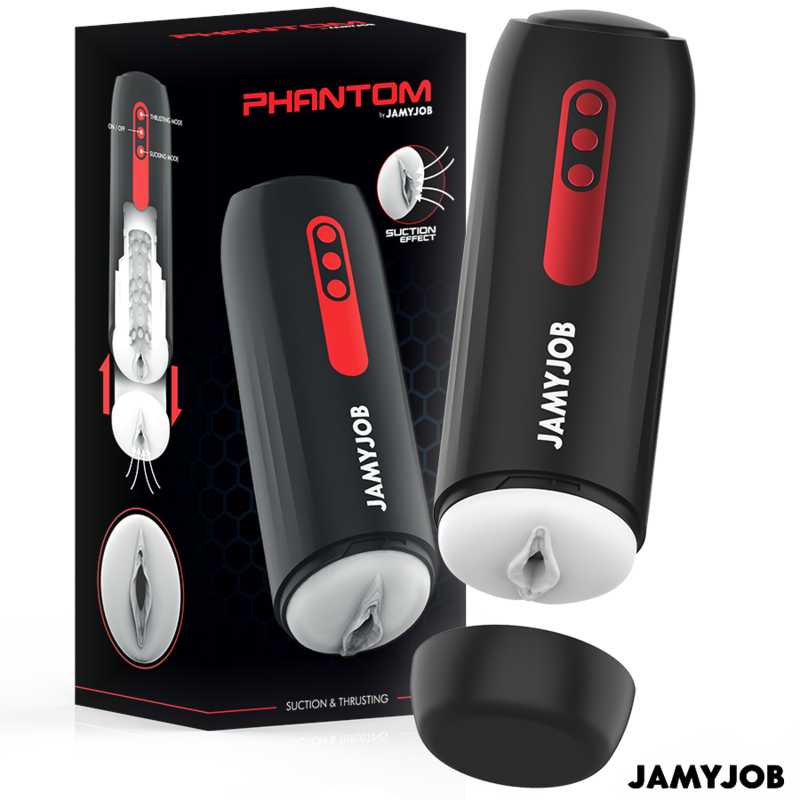 JAMYJOB - MASTURBATEUR VAGIN AUTOMATIQUE PHANTOM 5 MODES D'ASPIRATION ET DE POUSSÉE JAMYJOB