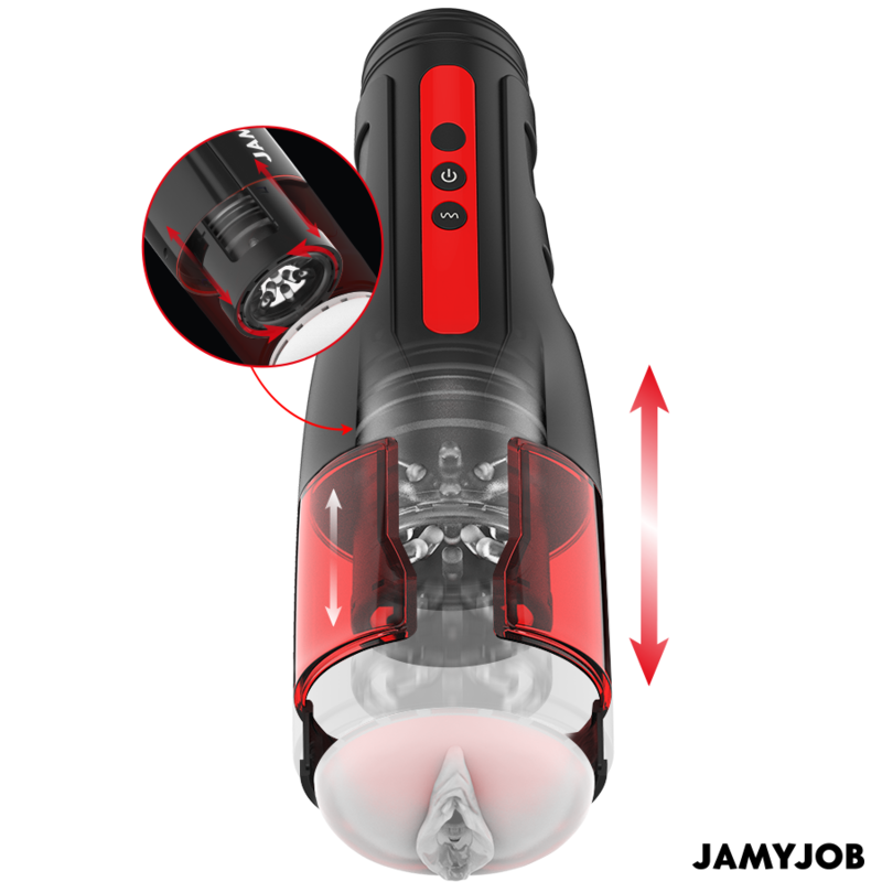 JAMYJOB - MASTURBATEUR VAGIN AUTOMATIQUE CYCLONE 10 MODES DE ROTATION ET DE POUSSÉE JAMYJOB