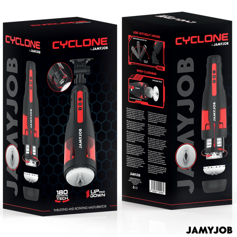 JAMYJOB - MASTURBATEUR VAGIN AUTOMATIQUE CYCLONE 10 MODES DE ROTATION ET DE POUSSÉE JAMYJOB