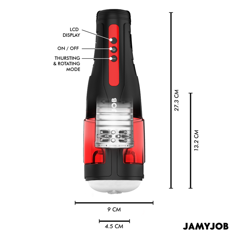 JAMYJOB - MASTURBATEUR VAGIN AUTOMATIQUE CYCLONE 10 MODES DE ROTATION ET DE POUSSÉE JAMYJOB
