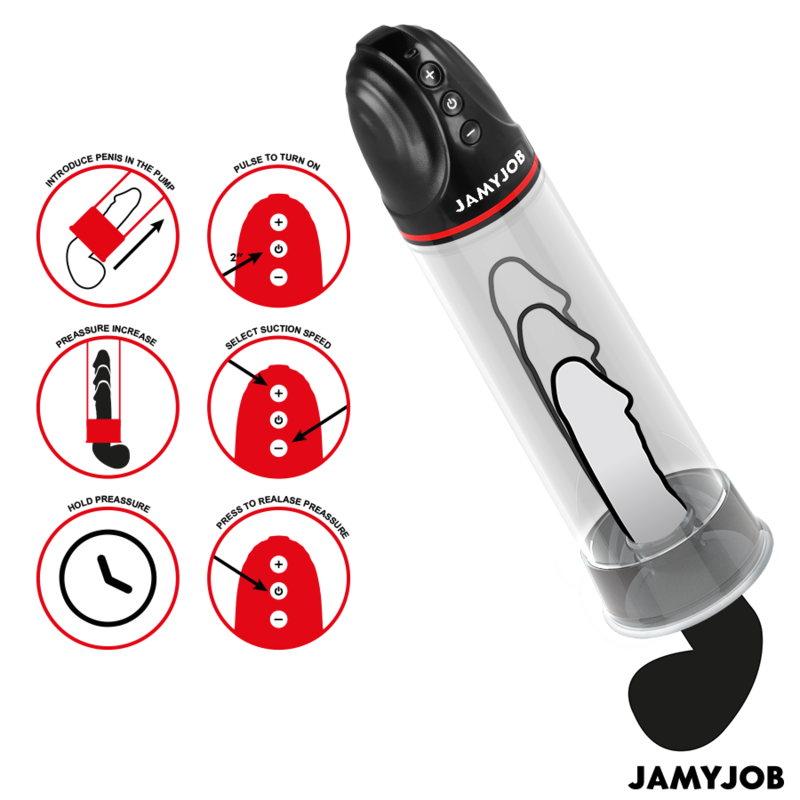JAMYJOB - POMPE AUTOMATIQUE XPAND 3 NIVEAUX D'ASPIRATION GRIS - Sensualia