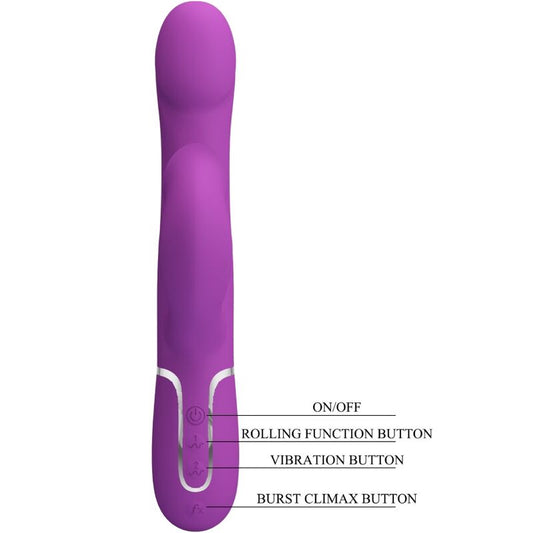 PRETTY LOVE - VIBRATEUR ET STIMULATEUR MULTIFONCTION 4 EN 1 VIOLET - Sensualia