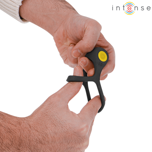 INTENSE - ALEX VIBRATEUR DOUBLE ANNEAU PÉNIS 10 VIBRATIONS NOIR - Sensualia