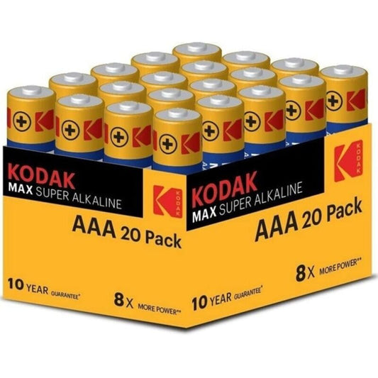 KODAK - PACK DE PILES ALCALINES MAX AAA LR03*20 PILES - Sensualia
