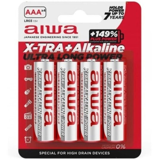 AIWA - PILE ALCALINE X-TRA AAA LR03 BLISTER*4 - Sensualia