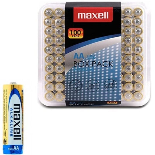 MAXELL - PACK DE 100 PILES ALCALINES AA LR6 - Sensualia