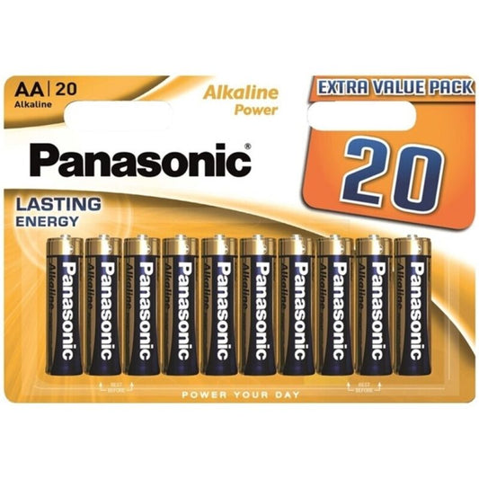 PANASONIC - BLISTER DE PILE AA ALCALINE BRONZE LR6*20 - Sensualia