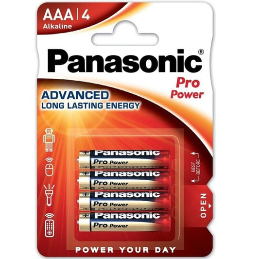 PANASONIC - PILES ALCALINES PRO POWER AAA LR03 BLISTER*4 - Sensualia