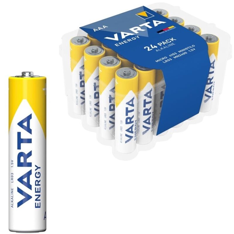 VARTA - PACK DE 24 PILES ALCALINES ENERGY AAA LR03 - Sensualia