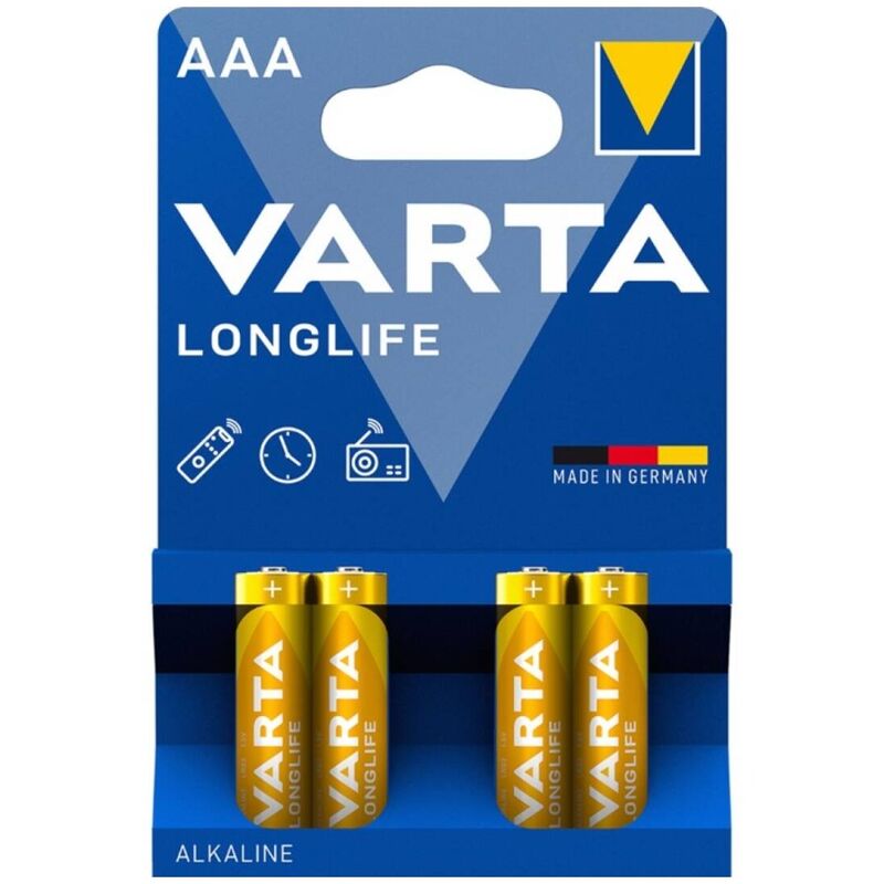VARTA - PILE ALCALINE AAA LONGUE DURÉE LR03 BLISTER*4 - Sensualia