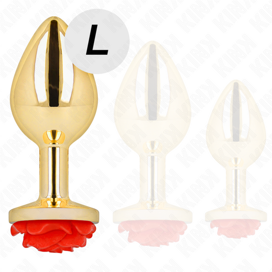 KINK - PLUG ANAL OR ROSE ROUGE TAILLE L - Sensualia