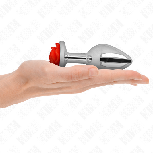 KINK - PLUG ANAL ROSE ROUGE TAILLE L - Sensualia