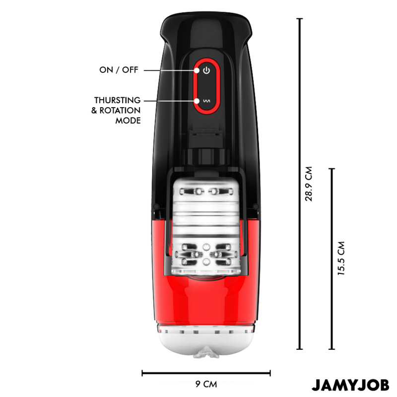JAMYJOB - MASTURBATEUR VAGIN AUTOMATIQUE STORM 10 MODES DE ROTATION ET DE POUSSÉE JAMYJOB
