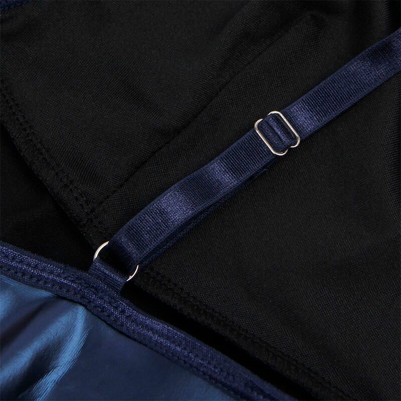 SUBBLIME - 955410 ROBE À BRETELLES EN CUIR BLEU S/M - Sensualia