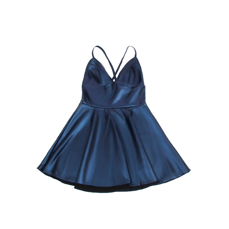 SUBBLIME - 955427 ROBE À BRETELLES EN CUIR BLEU L/XL - Sensualia