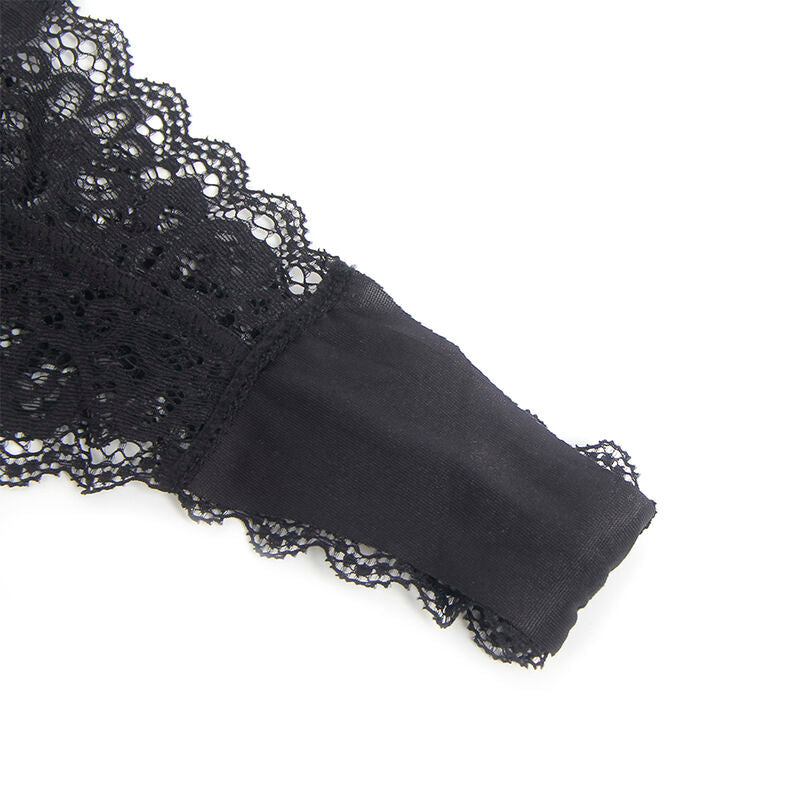 SUBBLIME - 955458 BODY FERMETURE ÉCLAIR EN CUIR NOIR S/M - Sensualia