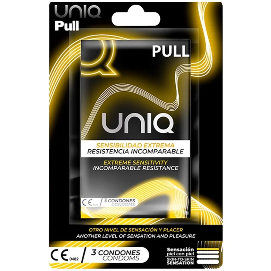 UNIQ - PULL PRESERVATIFS SANS LATEX AVEC BANDES 3 UNITES - Sensualia