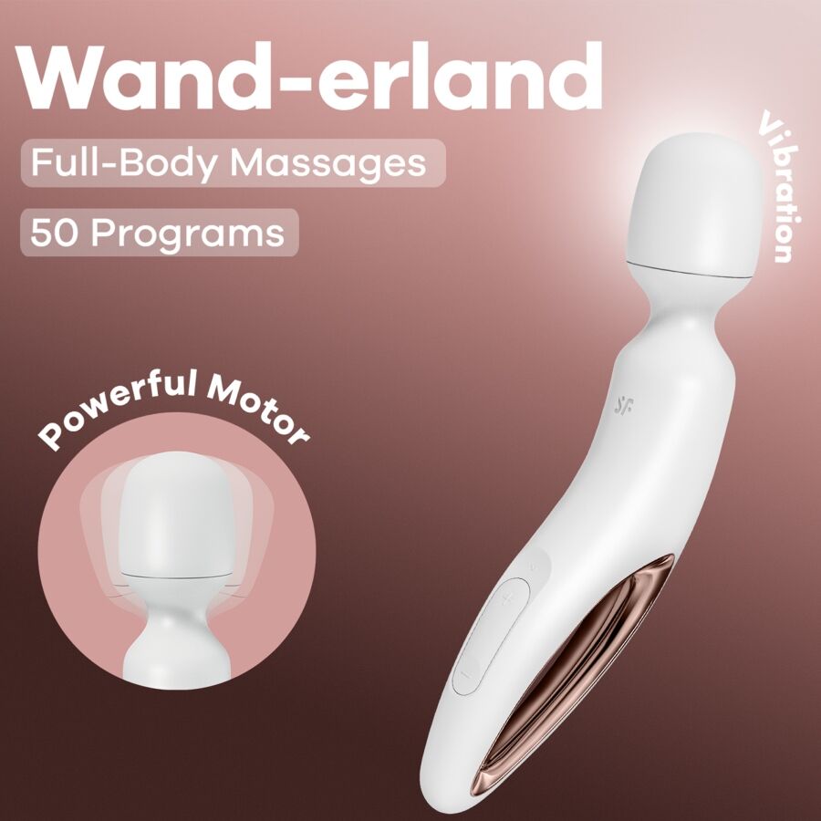 SATISFYER - WAND ERLAND MASSEUR VIBRANT BLANC - Sensualia