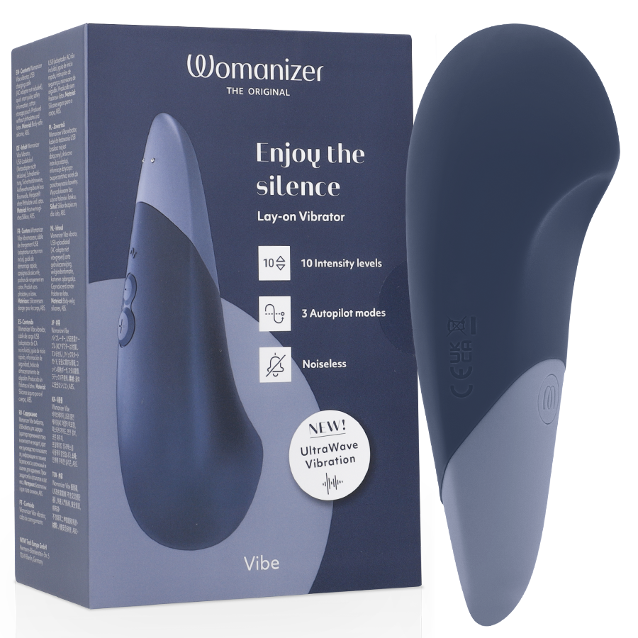 WOMANIZER - VIBE LAY-ON VIBRATEUR SILENCIEUX BLEU FONCÉ - Sensualia
