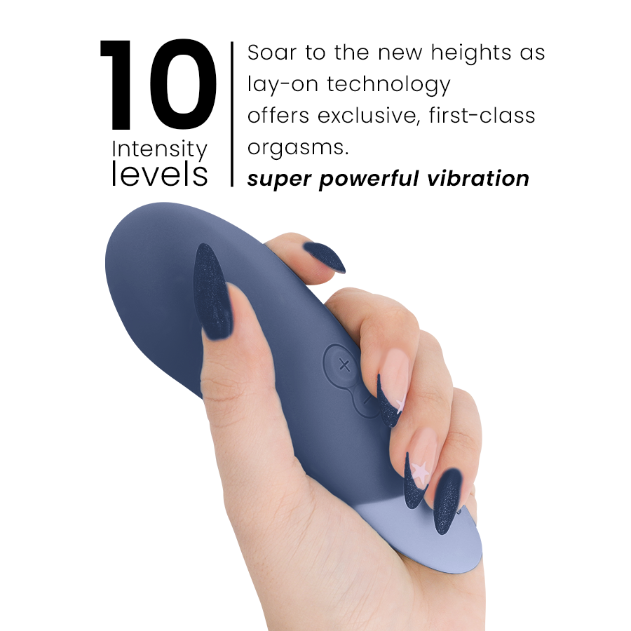 WOMANIZER - VIBE LAY-ON VIBRATEUR SILENCIEUX BLEU FONCÉ - Sensualia