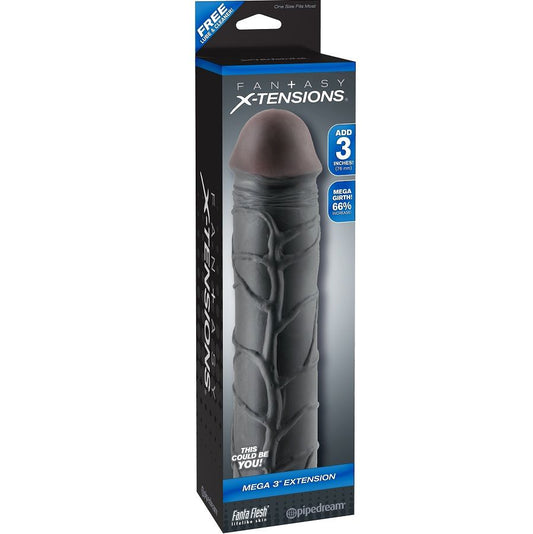 FANTASY X- TENSIONS - RALLONGE MEGA 3 NOIRE - Sensualia