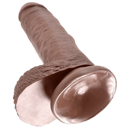KING COCK - 7 GODE MARRON AVEC BOULES 17.8 CM - Sensualia