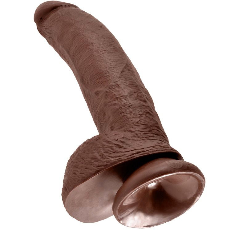 KING COCK - 9 GODE MARRON AVEC BOULES 22.9 CM - Sensualia