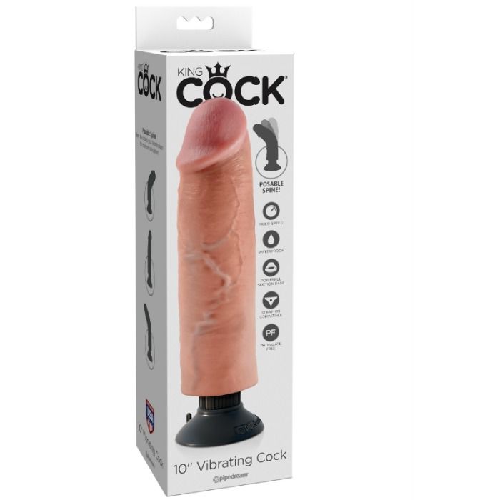 KING COCK - GODE VIBRANT 25.5 CM NATUREL - Sensualia