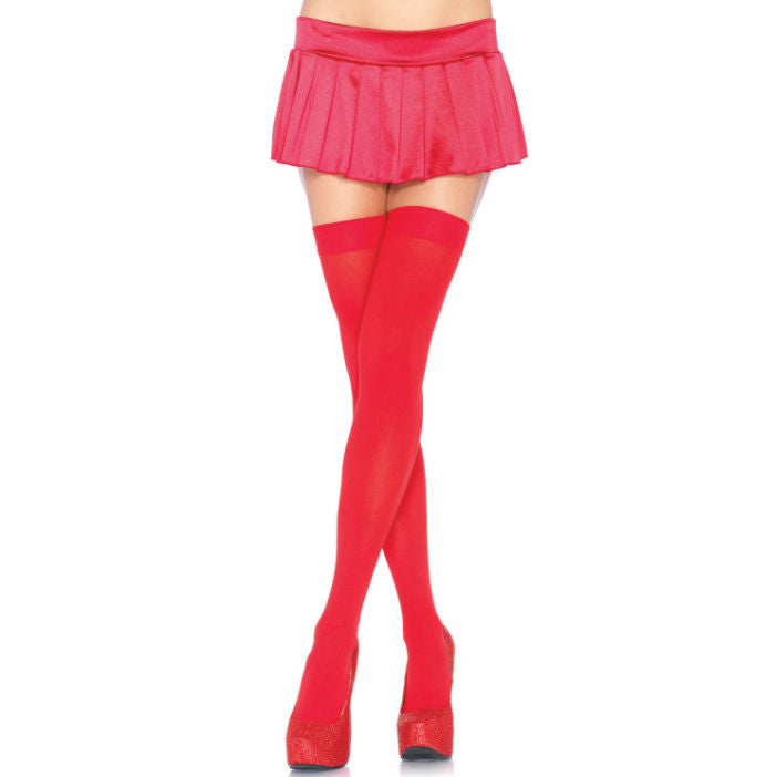 LEG AVENUE - CUISSES HAUTES EN NYLON ROUGE - Sensualia
