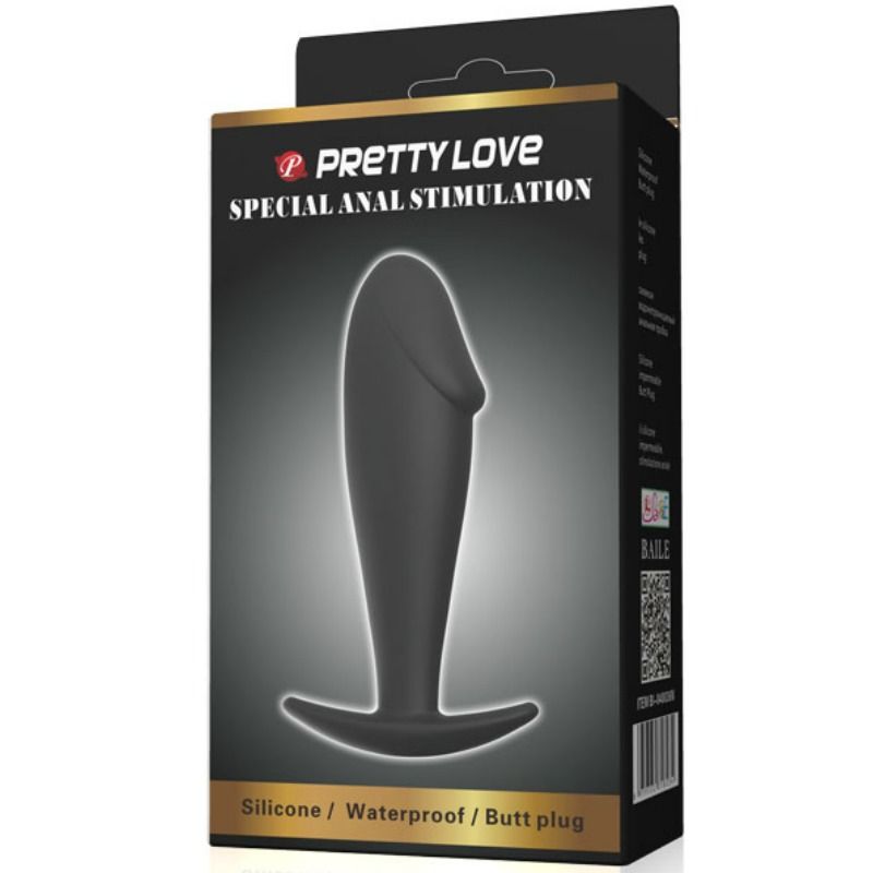 PRETTY LOVE - PLUG ANAL FORME DE PÉNIS EN SILICONE NOIR - Sensualia