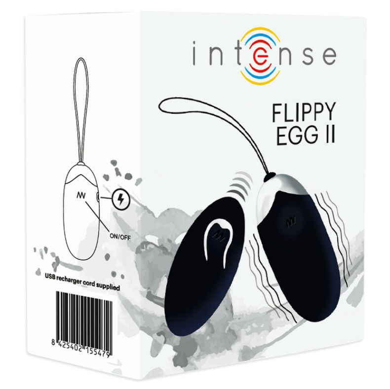 INTENSE - OEUF VIBRANT FLIPPY II AVEC TÉLÉCOMMANDE NOIR - Sensualia