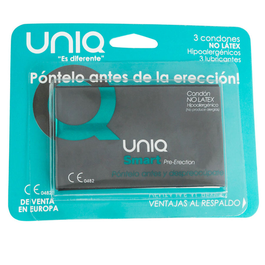 UNIQ - SMART LATEX FREE PRE-ERECTION CONDOMS 3 UNITS - Sensualia