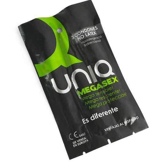 UNIQ - MEGASEX LATEX FREE SENSITIVE CONDOMS 3 UNITS UNIQ
