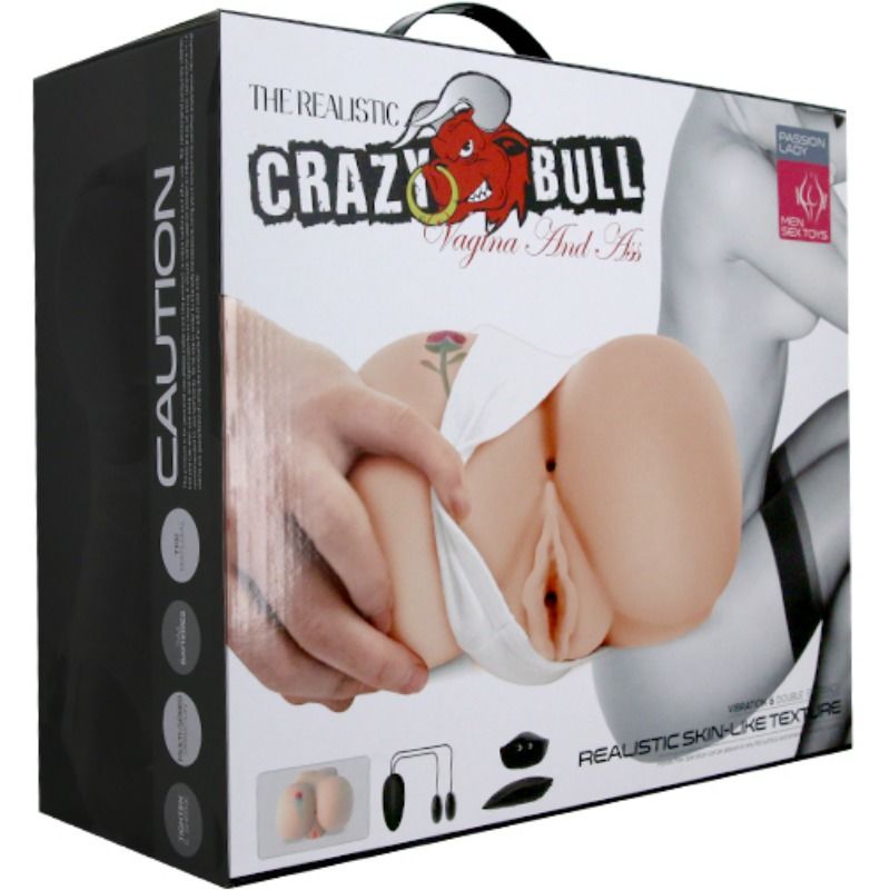 CRAZY BULL - VAGIN ET ANUS AVEC TATOUAGE RÉALISTE AVEC VIBRATION - Sensualia
