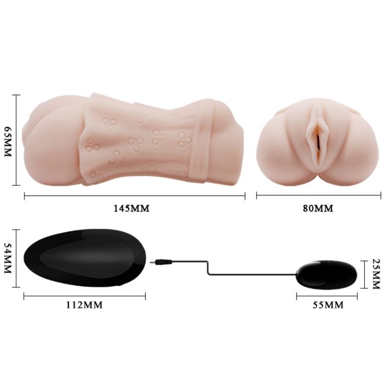 CRAZY BULL - MASTURBADEUR VAGIN PEAU D'EAU AVEC BALLE VIBRANTE 2 - Sensualia