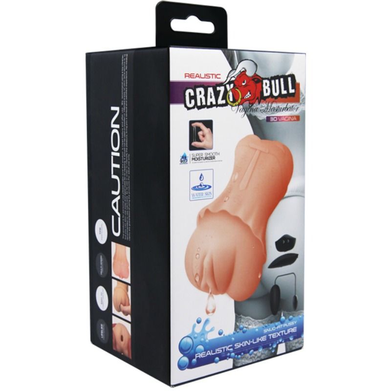 CRAZY BULL - MASTURBADEUR VAGIN PEAU D'EAU AVEC BALLE VIBRANTE 2 - Sensualia