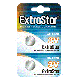 EXTRASTAR - CR1220 PACK 3V 2 BATTERIES EXTRASTAR